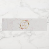 Étiquette Pour Bouteilles D'eau Orchidées rose mariage Marbre or Floral Géométriqu (Étiquettes simples)