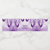 Étiquette Pour Bouteilles D'eau Ornements violets Noël (Étiquettes simples)