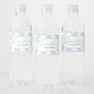 Étiquette Pour Bouteilles D'eau Ours Bleu à peine attendre Baby Shower