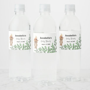 Étiquette Pour Bouteilles D'eau Ours mignon dans le bois Baby Shower