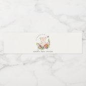 Étiquette Pour Bouteilles D'eau Ours Teddy Mignonne Dans Panier Fleur Baby shower  (Étiquettes simples)