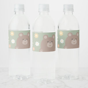 Étiquette Pour Bouteilles D'eau Ourson Mignon Ours en Peluche Printemps Bébé Garço