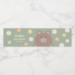 Étiquette Pour Bouteilles D'eau Ourson Mignon Ours en Peluche Printemps Bébé Garço