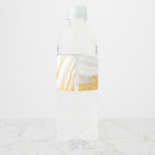 Étiquette Pour Bouteilles D'eau Paillettes blanches et dorées (Dos)