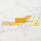 Étiquette Pour Bouteilles D'eau Paillettes blanches et dorées (Étiquettes simples)