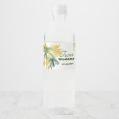 Étiquette Pour Bouteilles D'eau Palm Tree Beach Wedding (Devant)