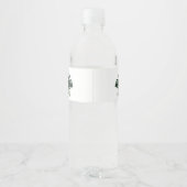 Étiquette Pour Bouteilles D'eau palmier tropical feuille verdure fleurie mariage (Dos)