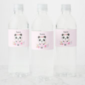 Étiquette Pour Bouteilles D'eau Panda rose mignon personnalisé (Bouteilles)