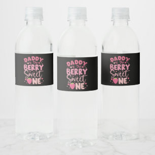 Étiquette Pour Bouteilles D'eau Papa de la douce baie d'anniversaire à la fraise