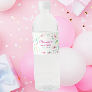 Étiquette Pour Bouteilles D'eau Papier Blanc Papillon Fille Jardin Boisson Etiquet