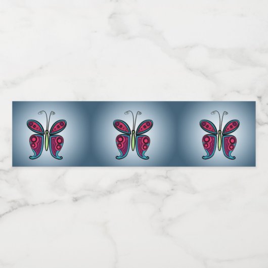 Étiquette Pour Bouteilles D'eau Papillon (Étiquettes simples)