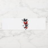 Étiquette Pour Bouteilles D'eau Papillons noirs et rouges volants (Étiquettes simples)