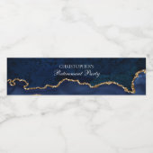 Étiquette Pour Bouteilles D'eau Parti de la retraite en or bleu marine Personnalis (Étiquettes simples)