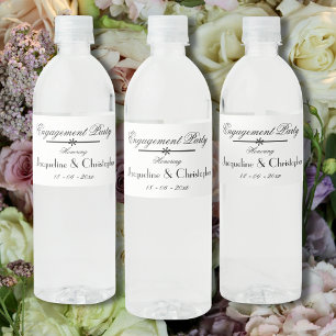 Étiquette Pour Bouteilles D'eau Partie Engagement Simple Moderne Noms De Script Ch