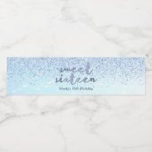 Étiquette Pour Bouteilles D'eau Parties scintillant Bleue Périwinkle, Douce 16 (Étiquettes simples)