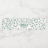 Étiquette Pour Bouteilles D'eau Parties scintillant d'argent vert Confetti Graduat (Étiquettes simples)