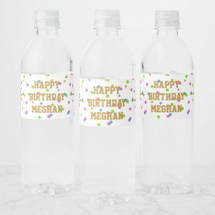 Étiquette Pour Bouteilles D'eau Parties scintillant d'or Gymnaste Gymnastique Anni