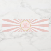 Étiquette Pour Bouteilles D'eau Parties scintillant en or rayé rose blanc Confetti (Étiquettes simples)