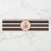 Étiquette Pour Bouteilles D'eau Parties scintillant en or rose & Black Sweet 16 Pr (Étiquettes simples)