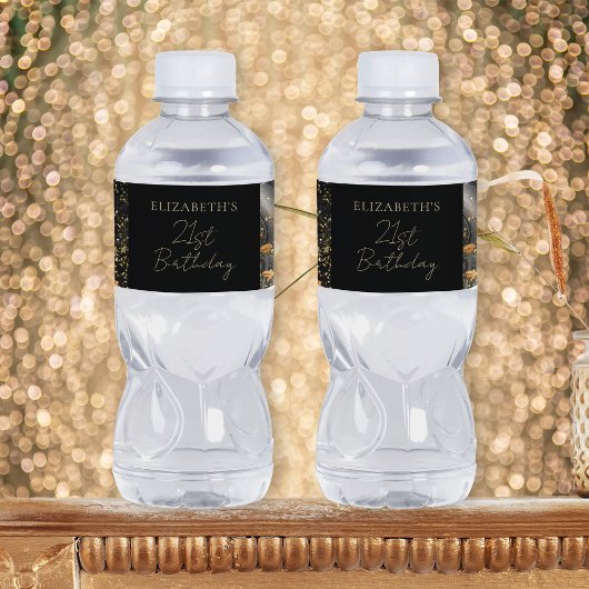 Étiquette Pour Bouteilles D'eau Parties scintillant glamour Elégante Personnalisée