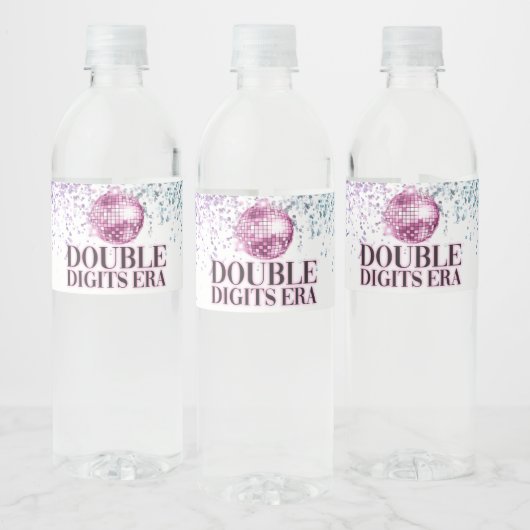 Étiquette Pour Bouteilles D'eau Parties scintillant tendance Disco Double chiffres (Bouteilles)