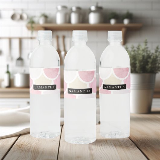 Étiquette Pour Bouteilles D'eau Pastel Aquarelle Sirène Motif avec nom