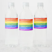 ÉTIQUETTE POUR BOUTEILLES D'EAU PEINTURE À DRAPEAU LGBT RAINBOW (Bouteilles)
