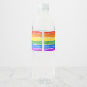 ÉTIQUETTE POUR BOUTEILLES D'EAU PEINTURE À DRAPEAU LGBT RAINBOW (Dos)