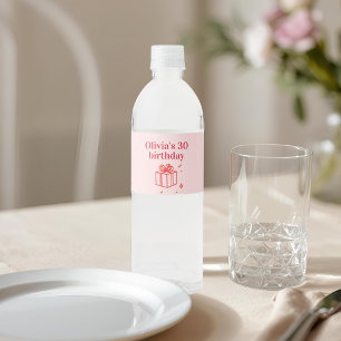 Étiquette Pour Bouteilles D'eau Personnalisé 30e anniversaire Bravo à Trente Ros