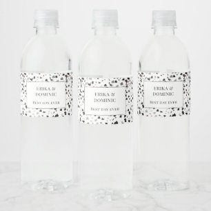 Étiquette Pour Bouteilles D'eau Personnalisé Meilleur Jour Jamais Mariage gris