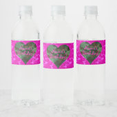 Étiquette Pour Bouteilles D'eau Personnaliser - Camo rose (Bouteilles)