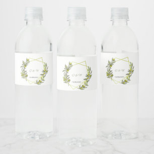 Étiquette Pour Bouteilles D'eau Personnaliser le mariage Olive