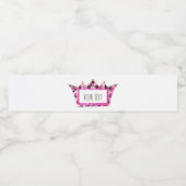 Étiquette Pour Bouteilles D'eau Personnaliser Pink Tiara (Étiquettes simples)