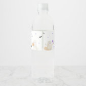 Étiquette Pour Bouteilles D'eau Petit Baby shower d'Halloween violet (Dos)