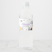 Étiquette Pour Bouteilles D'eau Petit Baby shower d'Halloween violet (Devant)