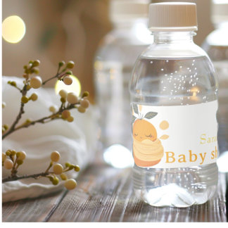 Étiquette Pour Bouteilles D'eau Petit Baby shower orange bébé mignon