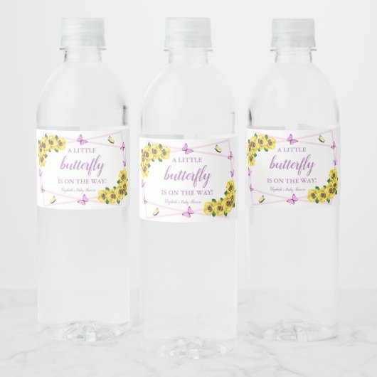 Étiquette Pour Bouteilles D'eau Petit Baby shower papillon (Bouteilles)