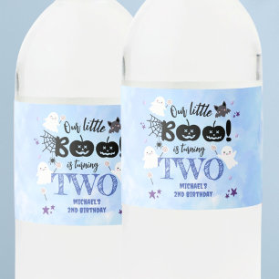 Étiquette Pour Bouteilles D'eau Petit Boo ! Cute Boy Halloween Éffrayant 2e annive