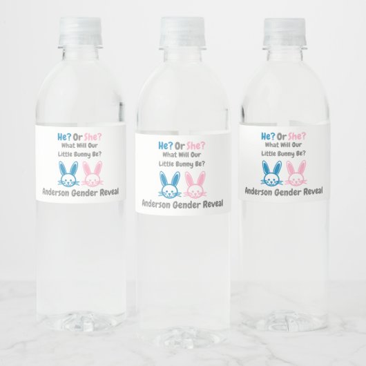 Étiquette Pour Bouteilles D'eau Petit Bunny Gender Reveal (Bouteilles)
