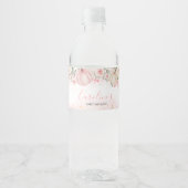 Étiquette Pour Bouteilles D'eau Petit Citrouille de Floraison Rose (Devant)