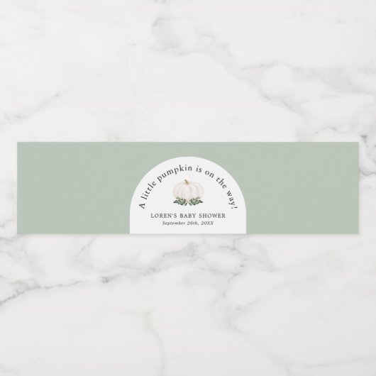 Étiquette Pour Bouteilles D'eau Petit Citrouille En Route Baby shower (Étiquettes simples)