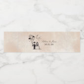 Étiquette Pour Bouteilles D'eau Petit couple éffrayant (Étiquettes simples)