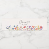 Étiquette Pour Bouteilles D'eau Petit Fleur sauvage Boho Premier anniversaire (Étiquettes simples)