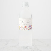 Étiquette Pour Bouteilles D'eau Petit Fleur sauvage Boho Premier anniversaire (Devant)