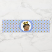 Étiquette Pour Bouteilles D'eau Petit Prince Ethnique Couronne Bleu Lumière Or (Étiquettes simples)