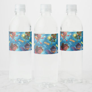 Étiquette Pour Bouteilles D'eau Petite fête de super-héros