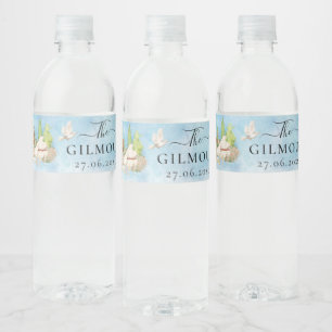 Étiquette Pour Bouteilles D'eau Piano élégant Fleurs violon colombes Mariage Luxe