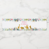 Étiquette Pour Bouteilles D'eau Pink Gold Safari verdure Anniversaire (Étiquettes simples)