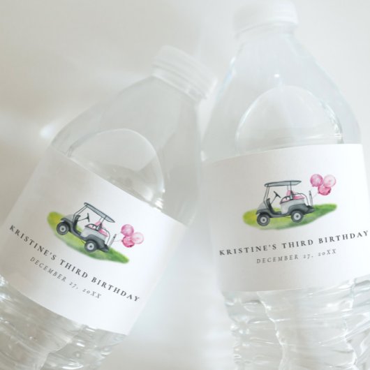 Étiquette Pour Bouteilles D'eau Pink Golf Birthday Par tee