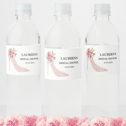 Étiquette Pour Bouteilles D'eau Pink High Heels Bridal Shower